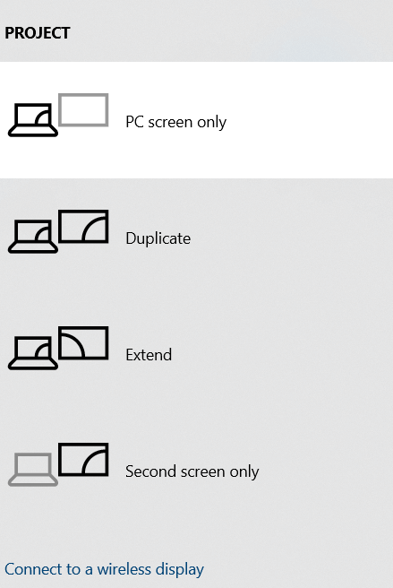 If Miracast is supported this options will be shown.