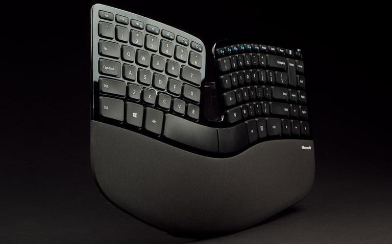 best ergonomic keyboards microsoft sculpt keyboard left angle
